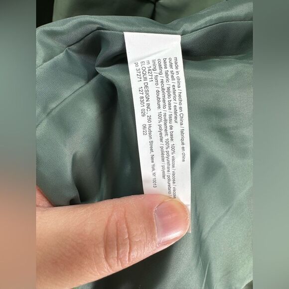 ELOQII Green Single Button Faux Leather Blazer Size 14 - Picture 7 of 11